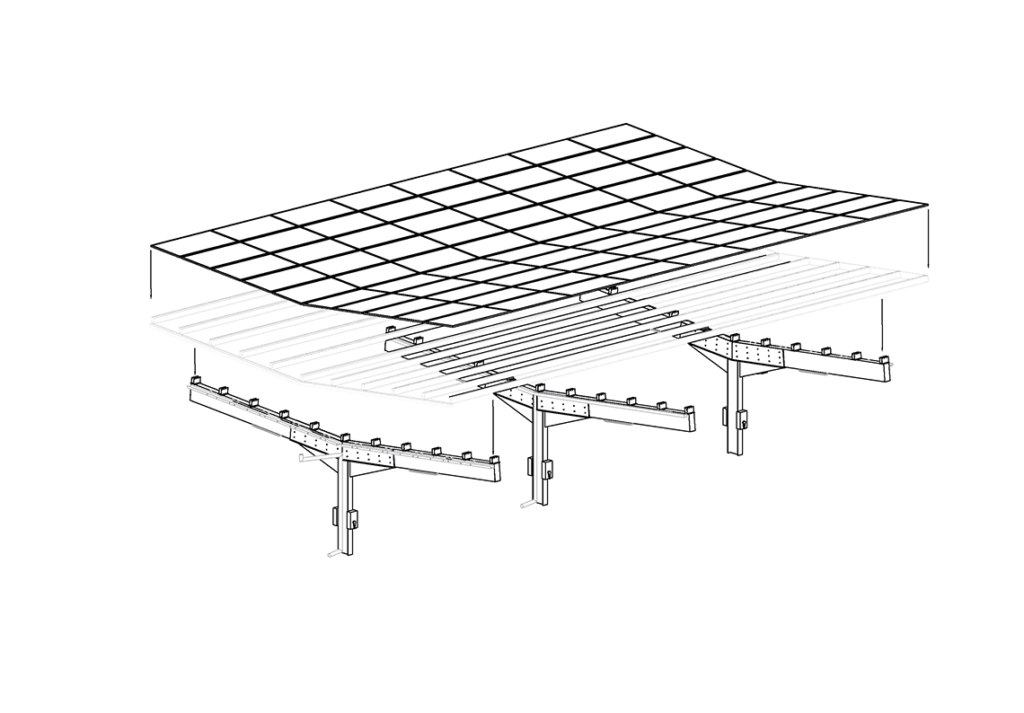 Skelettrendering - PV Carport Ylvi